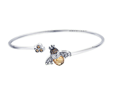 🐝 Bracelet Abeille Reine - Argent 925 et Dorure