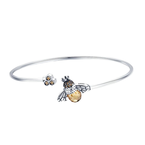 🐝 Bracelet Abeille Reine - Argent 925 et Dorure