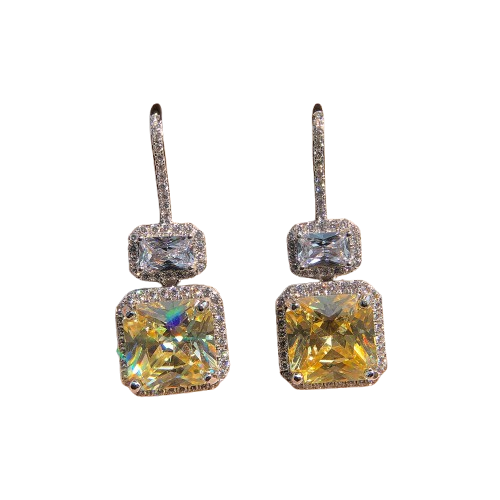 Boucles d’Oreilles Yellow Zircon – Élégance et Éclat Intemporel