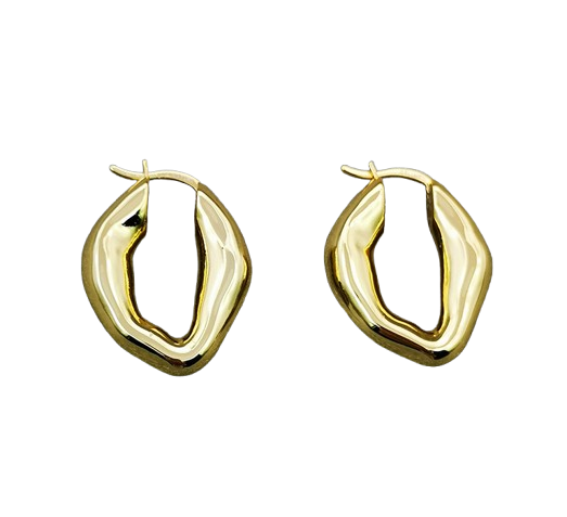 Boucles d’Oreilles Aura – Élégance Minimaliste en Or 18K