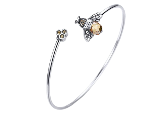 🐝 Bracelet Abeille Reine - Argent 925 et Dorure