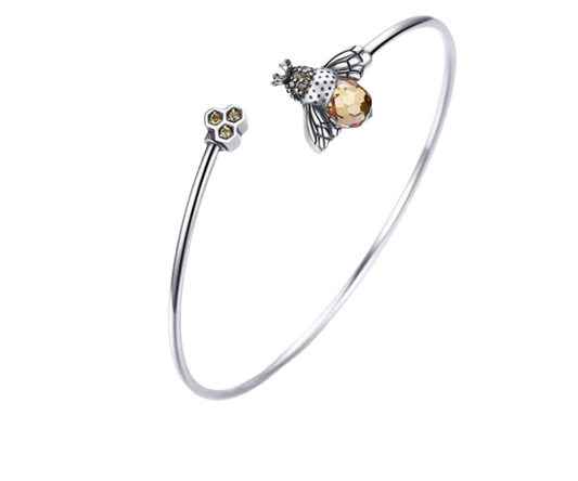 🐝 Bracelet Abeille Reine - Argent 925 et Dorure