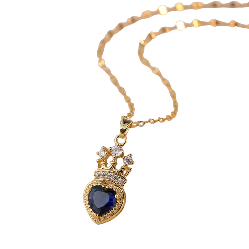 Collier Cœur Royal – L’Amour Couronné d’Élégance