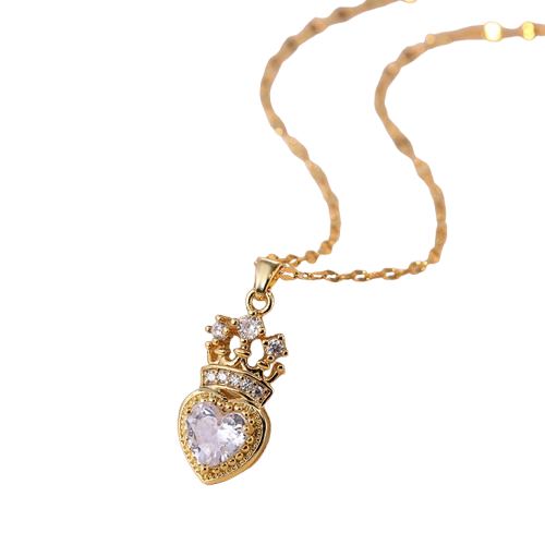 Collier Cœur Royal – L’Amour Couronné d’Élégance