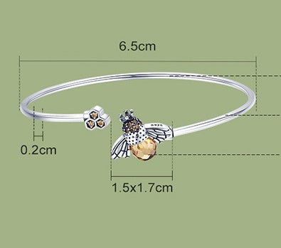 🐝 Bracelet Abeille Reine - Argent 925 et Dorure